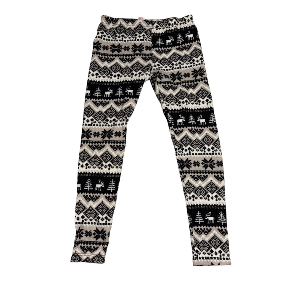 🌞 NOBO Black and Cream Fleece Christmas leggings
